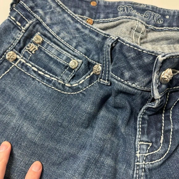 Miss Me Embellished Pocket Easy Boot Mid Rise Jeans Size 27 - Picture 5 of 11